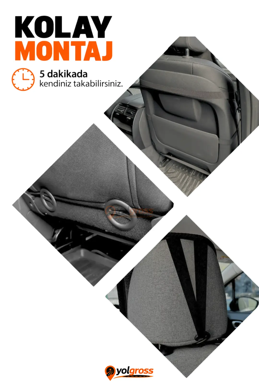 Terletmez Oto Koltuk Koruyucu Kılıf 2+3 Parça Tam Set